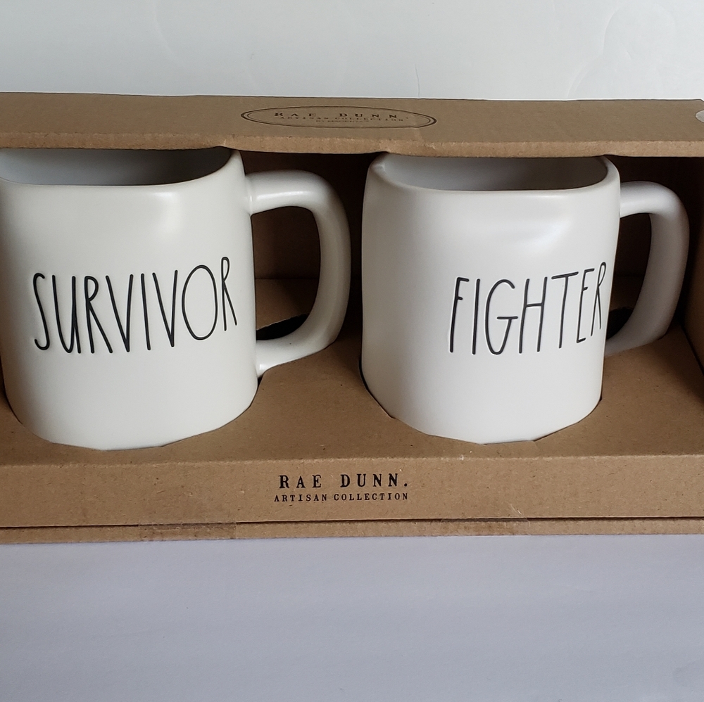 RAE DUNN SURVIVOR & FIGHTER MUG SET